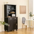 thumbnail image 4 of Gymax Freestanding Buffet Hutch Kitchen Pantry Storage Cabinet w/ Sliding Doors Brown, 4 of 10