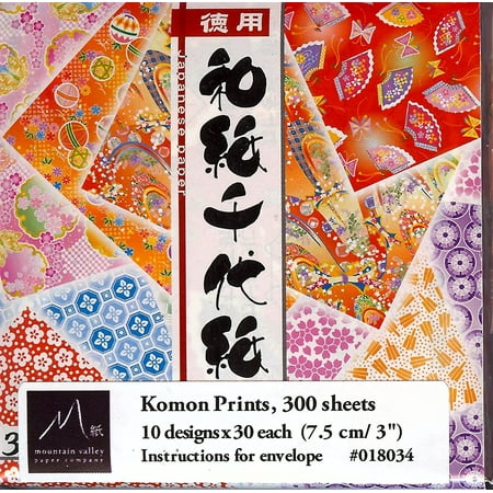 Komon Washi Chiyogami 10 Print - 3 in (7.5 cm) 300 sheets