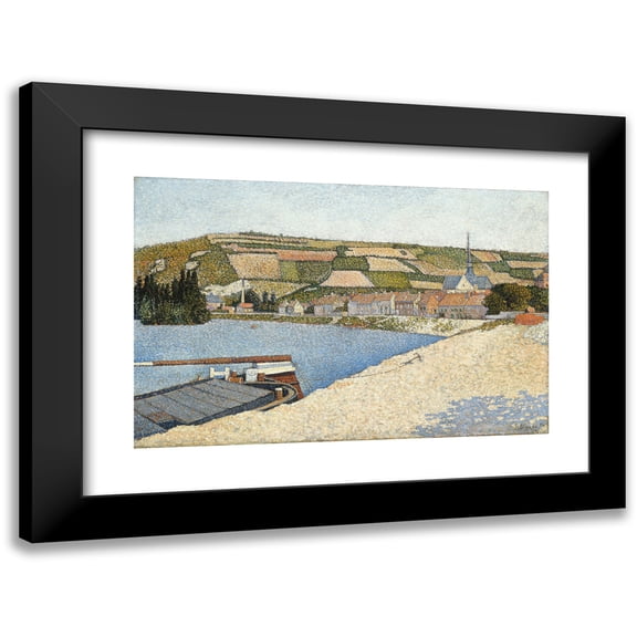 Paul Signac 14x11 Black Modern Framed Museum Art Print Titled - Les Andelys, Cote D'Aval (1886)