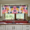 thumbnail image 3 of Yayeee Kitchen Curtains Tier Set of 2 Light Filtering 57"x24" Over Sink Window Panels, Art Geometric, 3 of 7