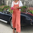 thumbnail image 2 of aidice Summer Overalls for Women Cotton Linen Casual Lightweight Loose Cropped Pants Jumpsuits Pockets, 2 of 8