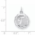 thumbnail image 2 of Sterling Silver Silver/Rhodium-Plated Brocaded Letter T Initial Pendant (22 X 16) Made In United States qc4161t, 2 of 2