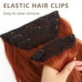 thumbnail image 4 of Clip in Long Wavy Synthetic Hair Extension 24 Inch Red Orange 4PCS Thick Hairpieces Fiber Double Weft Hair for Women, 4 of 7