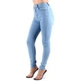 thumbnail image 3 of Red Fox Women & Junior Light Blue High Waist Skinny Jeans Super Stretch Denim Comfort with 5 Pockets, 3 of 5