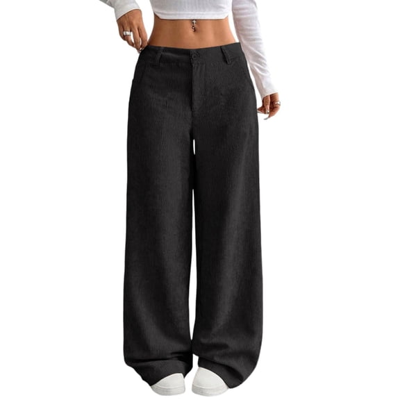 Women's Corduroy Wide-Leg Soft and Warm Work Pants