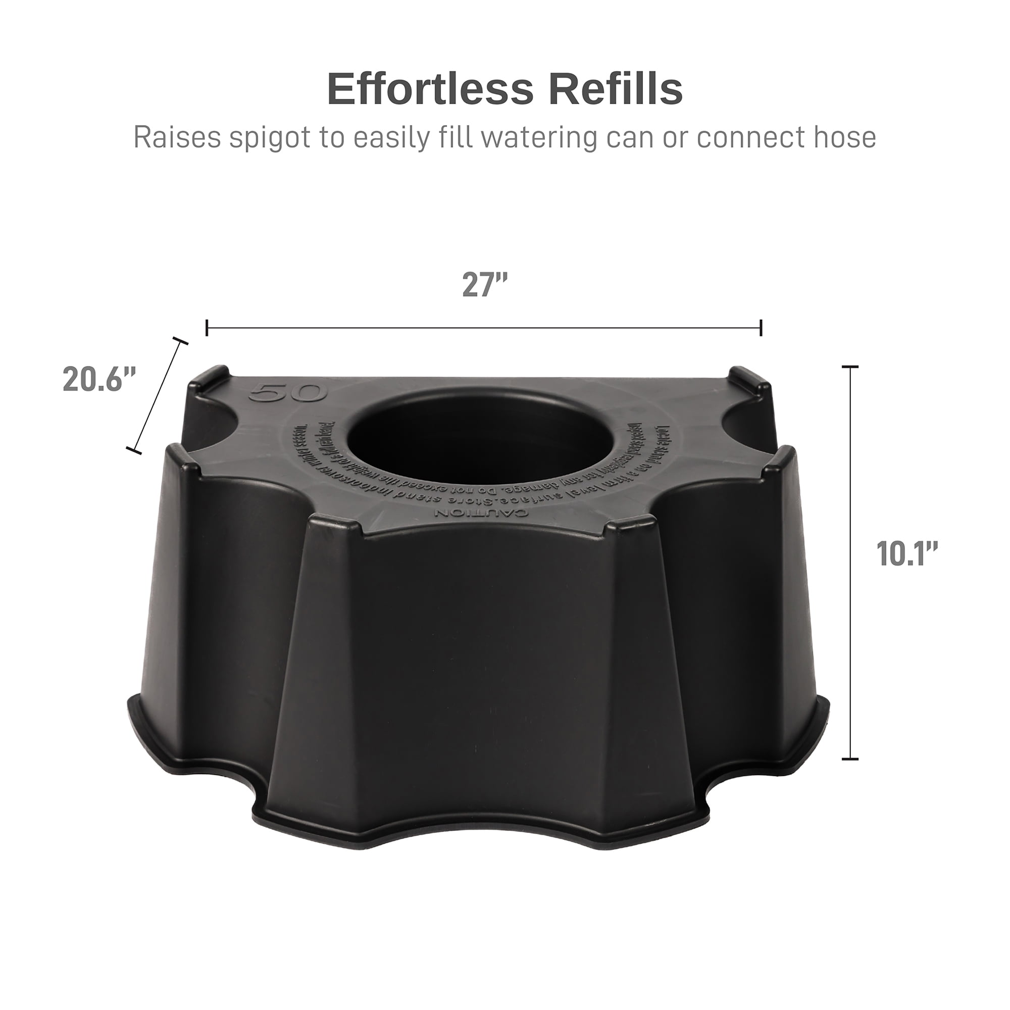 RTS Home Accents Flat Back Rain Barrel Stand, Black Color