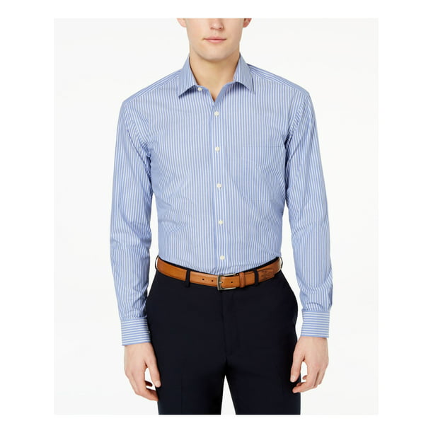 fleksibel Brudgom Beregn CLUBROOM Mens Light Blue Striped Collared Dress Shirt XL 17- 34/35 -  Walmart.com