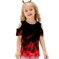 thumbnail image 4 of DeHolifer Girls Shirt Short Sleeve T-Shirts Off Shoulder Tops Cotton Tees Summer Tshirts for Kids 3-12 Years, 4 of 8