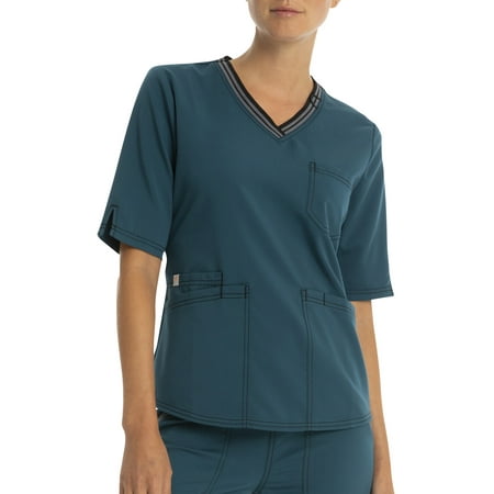 

Scrubstar Women s Ultimate Half Sleeve Stretch Twill V-Neck Scrub Top WD607