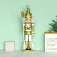 thumbnail image 4 of 16 Inch Wooden Nutcracker Soldier King Figures Christmas Decor for Indoor Tabletop Desktop Holiday Farmhouse Ornaments, 4 of 14