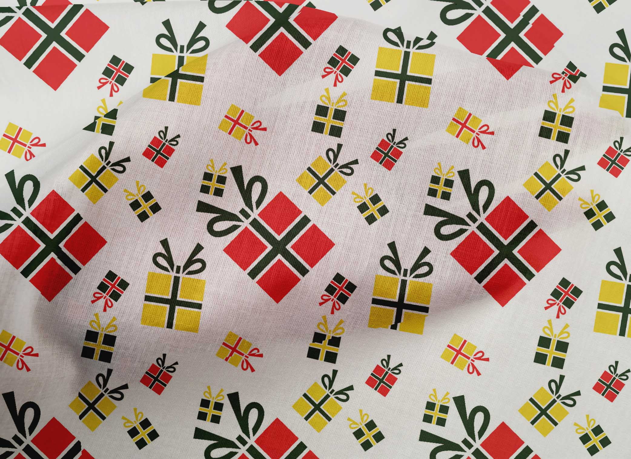 oneOone Cotton Cambric Cream Fabric Merry Christmas Craft Projects Decor Fabric Printed By The Yard 56 Inch Wide
