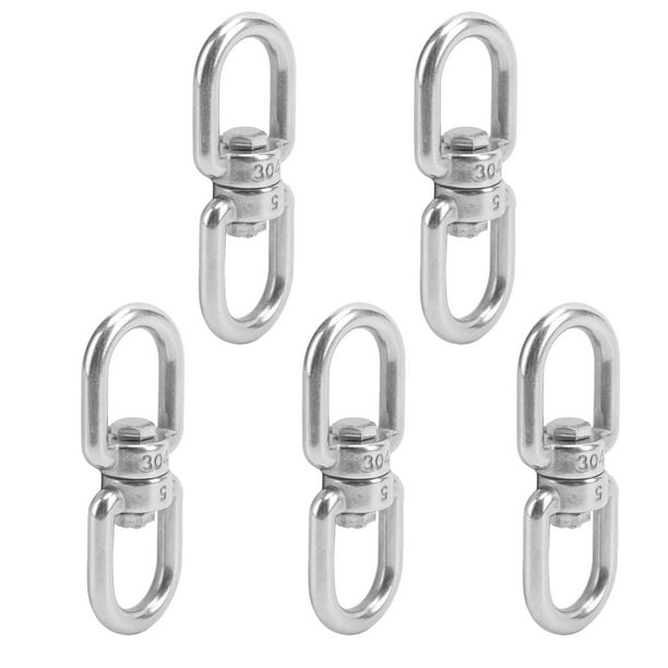 Steel Swivel Hooks, 304 Stainless Steel M5 Double Ended Swivel Hook  Hardware Tools For Connection Between Steel Wire Ropes And Chains For 130kg  Load Bearing 