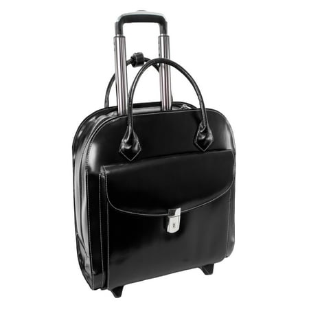 Solo 15.4 Leather Laptop - McKlein USA Granville Wheeled Ladies Laptop Case - Black