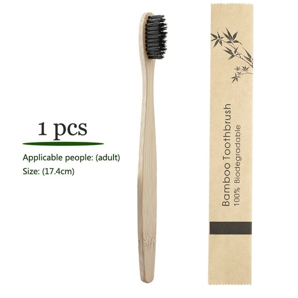Brosse à Dents en Bambou à Poils Souples Biodégradable Brosse à Dents en Bambou Brosses à Dents Soins Bucco-Dentaires