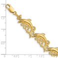 thumbnail image 3 of Diamond2Deal 14k Yellow Gold Dolphin Bracelet for Women 7.5", 3 of 6