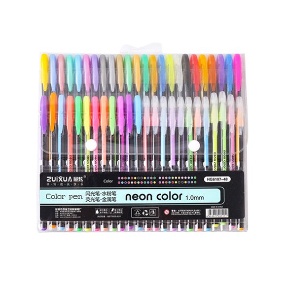 Amdohai Colored Gel Pens Set Neon Color Pen Marker 1.0mm for Children Students Adults Writing Drawing Coloring Books Journaling Office School Stationery Supplies