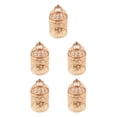 thumbnail image 1 of Guardoinrt Electroplated Metal Birdcage Shape Tea Light B- Candle Holder Rose Gold Type B 5Set, 1 of 6
