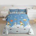 thumbnail image 2 of Homewish Galaxy Planet Queen Comforter Set,Cartoon Rocket Astromaut Bedding Sets,Blue Gray Bedding Comforter Set For Boys Teens,Luxury Bedroom Decor Reversible,3-Piece, 2 of 8