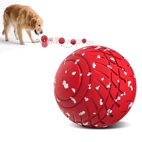 QDAN Interactive Dog Toys Ball, Smart Automatic Rolling, Bouncing and Rotating, E-TPU Material, Self-Moving Dog Toy Ball for Small & Medium & Large Dogs, Red