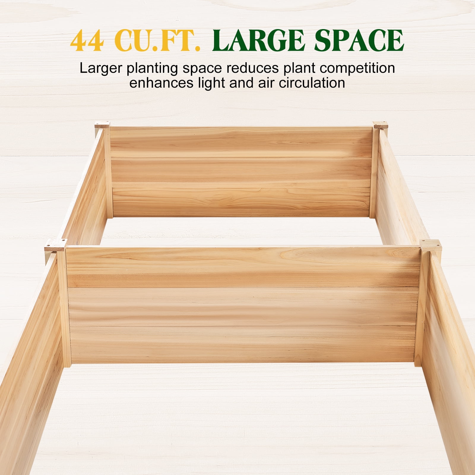Jocisland 8x4 Ft Wood Raised Garden Bed, Durable Raised Planter Box for Vegetables, Herbs, and Flowers, Flower Bed for Outdoor Gardening with Open Base