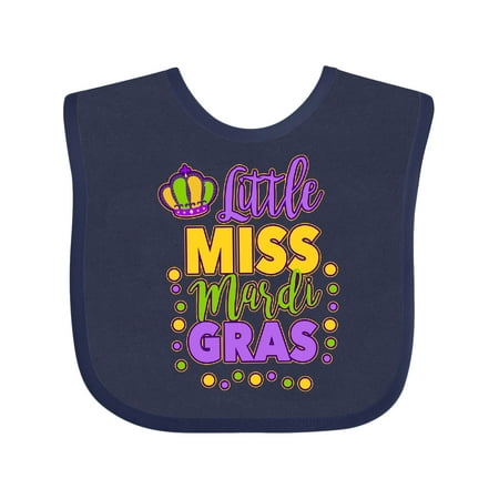 

Inktastic Little Miss Mardi Gras with Crown and Dots Gift Baby Girl Bib
