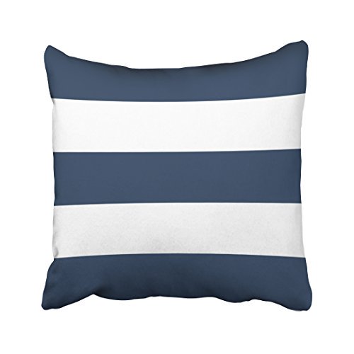 WinHome Square Throw Pillow Covers Fashion Retro Nautical Navy Blue And