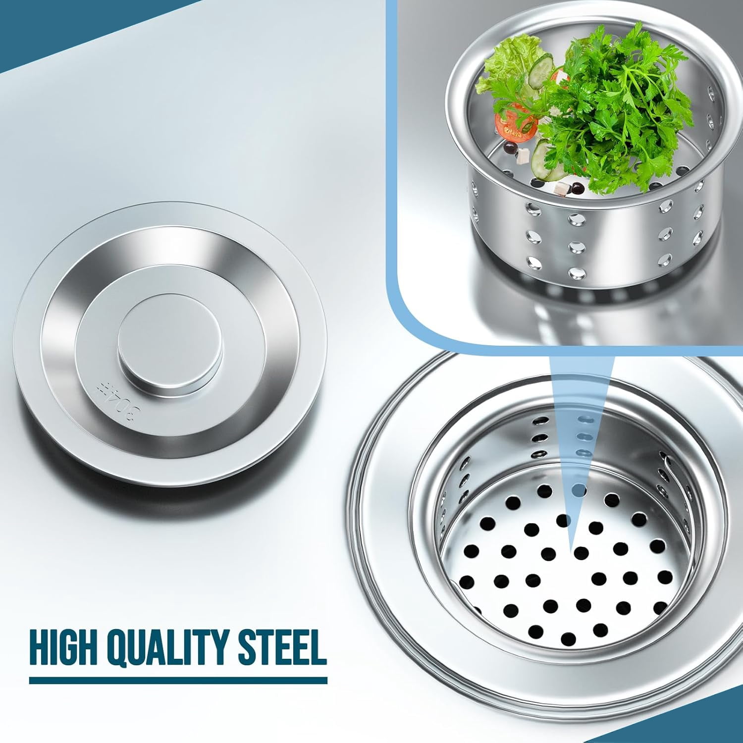 Stainless Steel Utility Sink Commercial Kitchen Sink 40'' Free Standing Tool Sink with Drawer & Cold and Hot Water Pipe for Kitchen Laundry Room Depot Indoor and Outdoor