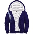 thumbnail image 3 of SPEEDRUN Hoodies for Men Zip Up Sweashirts Fleece Sherpa Lined Winter Wool Heavyweight Jacket Navy Blue 2XL, 3 of 12