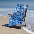 thumbnail image 4 of PHYHOO Blue Animal Skin Leopard Print , Sand Free Microfiber Beach Blanket, Absorbent Bath Towels for Swimming Pool, Camping, Picnic, 30x60in, 4 of 8