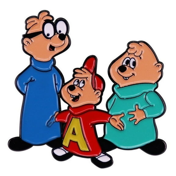Alvin and the Chipmunks Characters 1.5" Wide Enamel Metal Pin