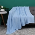 thumbnail image 2 of Unique Bargains Cotton Waffle Weave Bed Throw Blanket Sky Blue 47" x 70", 2 of 8