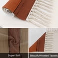 thumbnail image 6 of Burnt Orange Brown Bathroom Rug 2'x3', Farmhouse Vintage Wooden Low Profile Front Entryway Rug with Tassels, Woven Cotton Washable Kitchen Mat Carpet for Foyer Bedroom Back Door Decor, 6 of 9