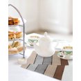 thumbnail image 4 of Brown Grey Kitchen Dish Towels for Drying Dishes Set of 2, Vintage Stripe Farmhouse Wood Grain Ombre Waffle Weave Microfiber Hand Tea Bathroom Towels Quick Dry & Absorbent Towel 12x12, 4 of 7
