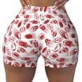 thumbnail image 2 of Picia Red Football Printed Workout Shorts for Women Seamless Scrunch Butt Lifting High Waisted Yoga Gym Booty Running Moisture-wicking Short Pants-XX-Large, 2 of 9