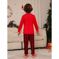 thumbnail image 4 of SILVERCELL Cartoon Print Christmas Family Pajamas Outfit Long Sleeved Crew Neck Top and Slim-Leg Long Pants Set, 4 of 12