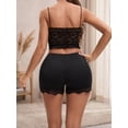 thumbnail image 2 of DARING DIVA Women's Lace Trim Ice Silk Slip Shorts XL Black, 2 of 7