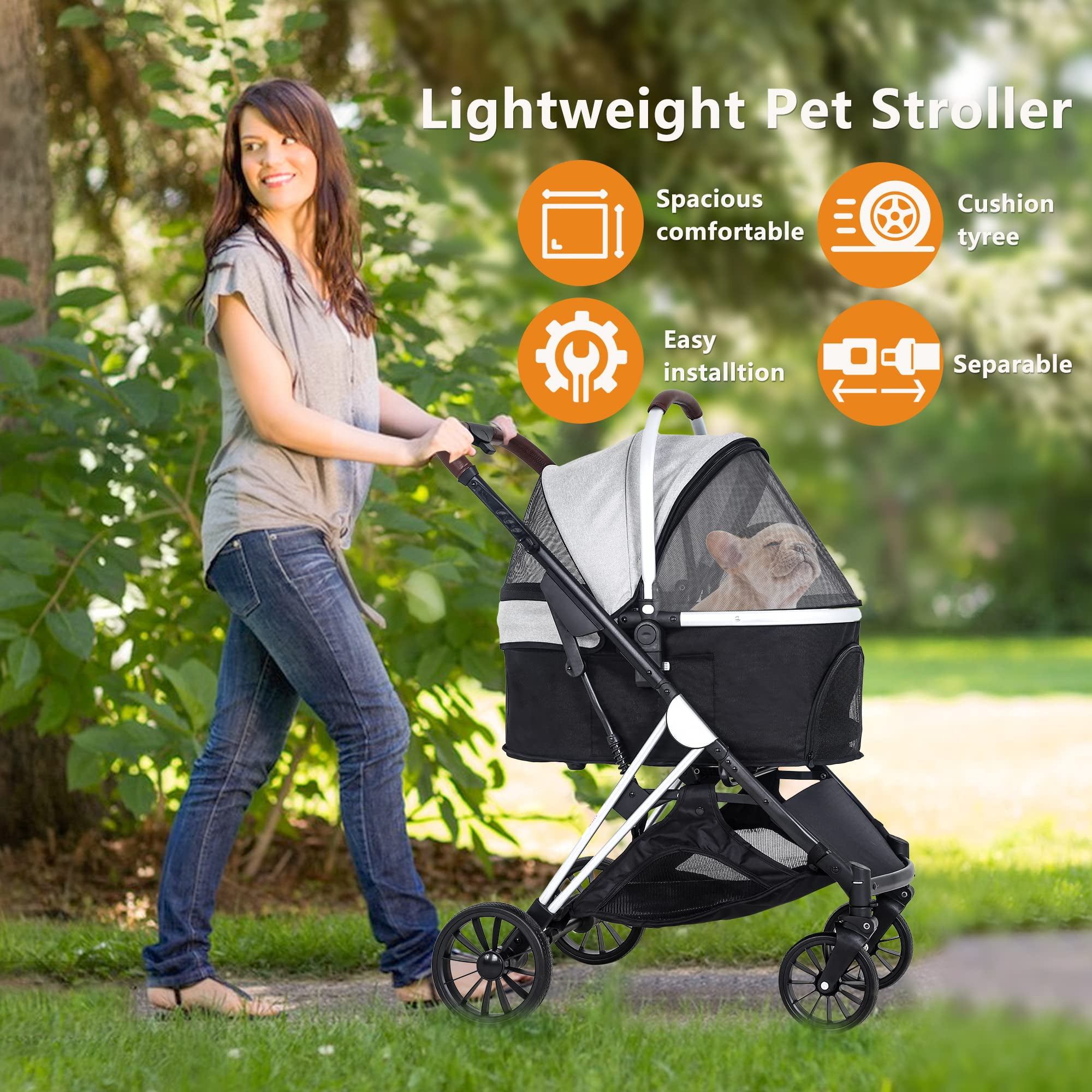 Dkelincs Pet Stroller3in1 Multifunction Dog Stroller for Dogs and