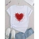 thumbnail image 2 of Fashion Heart Graphic Sports Short Sleeve T-shirts, Print Casual Sports Slim Tops For Running, Women's Summer Tops Tee For Adult, Men, Women, Teen, Teenager, Adolescent, Youth, 2 of 7