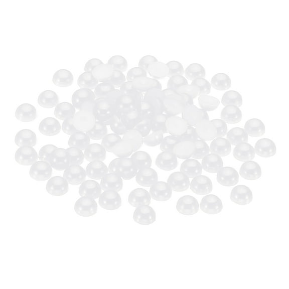 Uxcell 500Pcs Flatback Pearls Beads for Crafting, 10mm Half Round Resin Beads Flatback Pearls for Nail Charms, White