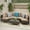 Dark Brown, Beige, variant on Keyston Outdoor 8 Piece Wicker Sectional with Beige Cushions