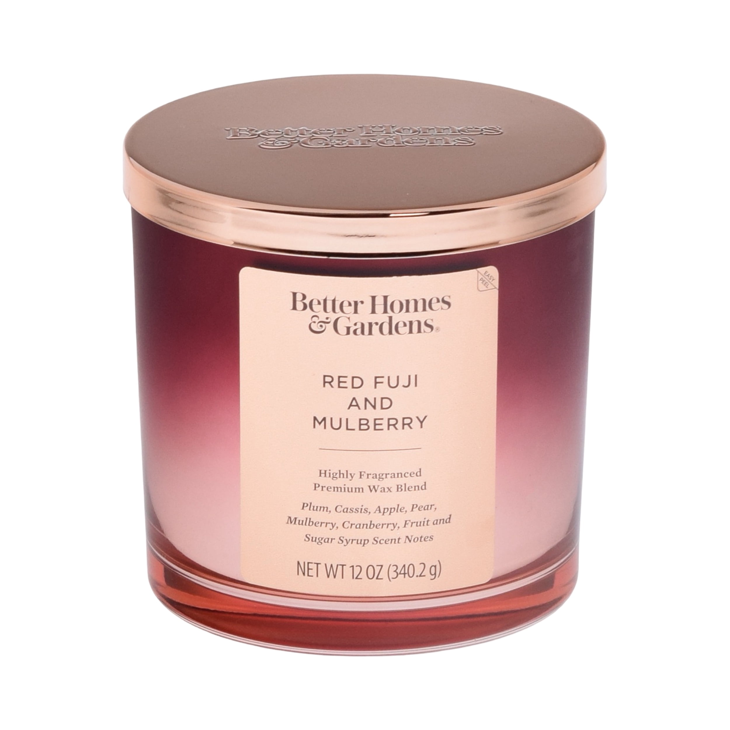 Better Homes & Gardens Red Fuji & Mulberry Scented 2-Wick Metallic Ombre Jar Candle 12oz
