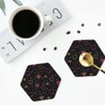 thumbnail image 5 of Kll Hexagon Drink Coasters Set Of 4,Pu Leather Absorbent Coasters Set Decorative Coffee Cup Coasters Housewarming Gift For Home Decor-Heart And Stars, 5 of 9