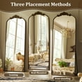 thumbnail image 4 of BEAUTYPEAK 66"x21" Arched Full Length Mirror Metal Vintage Mirror Baroque Style,Antique Bronze, 4 of 9