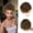 ombre blonde, variant on Short Curly Drawstring Ponytail Extension for Black Women Synthetic Short Afro Kinky Curly Ponytail Drawstring Extension Messy Bun Hair Piece Protective Style for Daily Party Use 10Inch