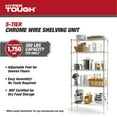 thumbnail image 2 of Hyper Tough 5-Tier Wire Storage Shelves, 36"W x 16"D x 72"H, 1750 lb Load Capacity, Chrome, 2 of 10