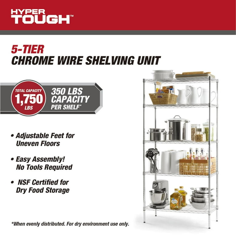 Hyper Tough, Garage Shelves, 36W x 16D x 72H, 1750 lb Capacity