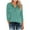 Light Green, variant on Women's Plus Size Three Quarter Sleeve Raglan T-Shirt with V-Neck Button Detail and Loose Fit Comfort Top