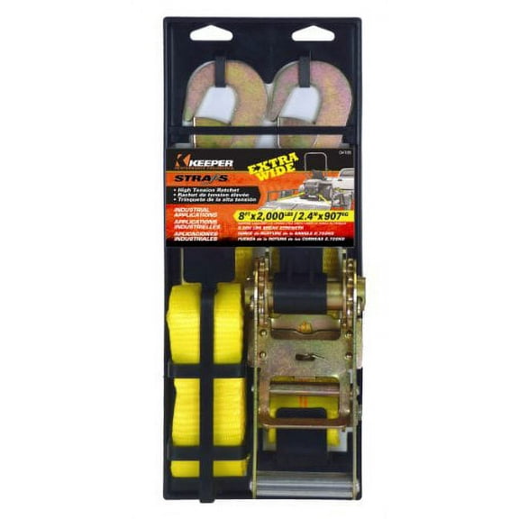 Keeper 04106 8' x 2 Auto Ratchet Tie-Down with Snap Hooks
