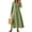 05# Army Green, variant on V Neck Maxi Dress for Women Elastic Plus Size Midi Dress Long Sleeve Summer Travel Modest Dresses with Pockets Light Brown XL