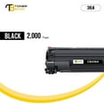 thumbnail image 2 of Toner Bank Compatible Toner Cartridge Replacement for CB436A LaserJet P1505 1505n M1522nf-MFP M1522n-MFP M1120-MFP M1120n-MFP Printer Ink Black 2-Pack, 2 of 8